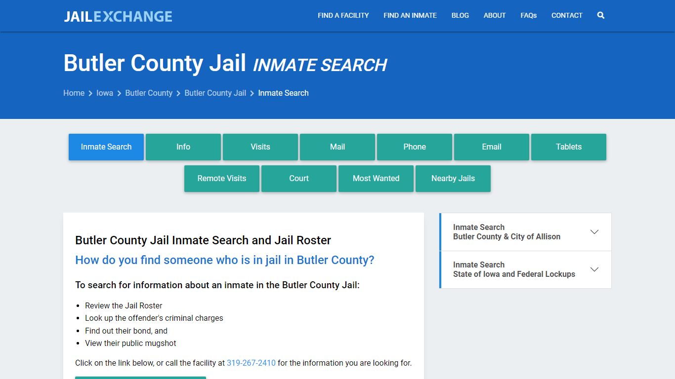 Inmate Search: Roster & Mugshots - Butler County Jail, IA