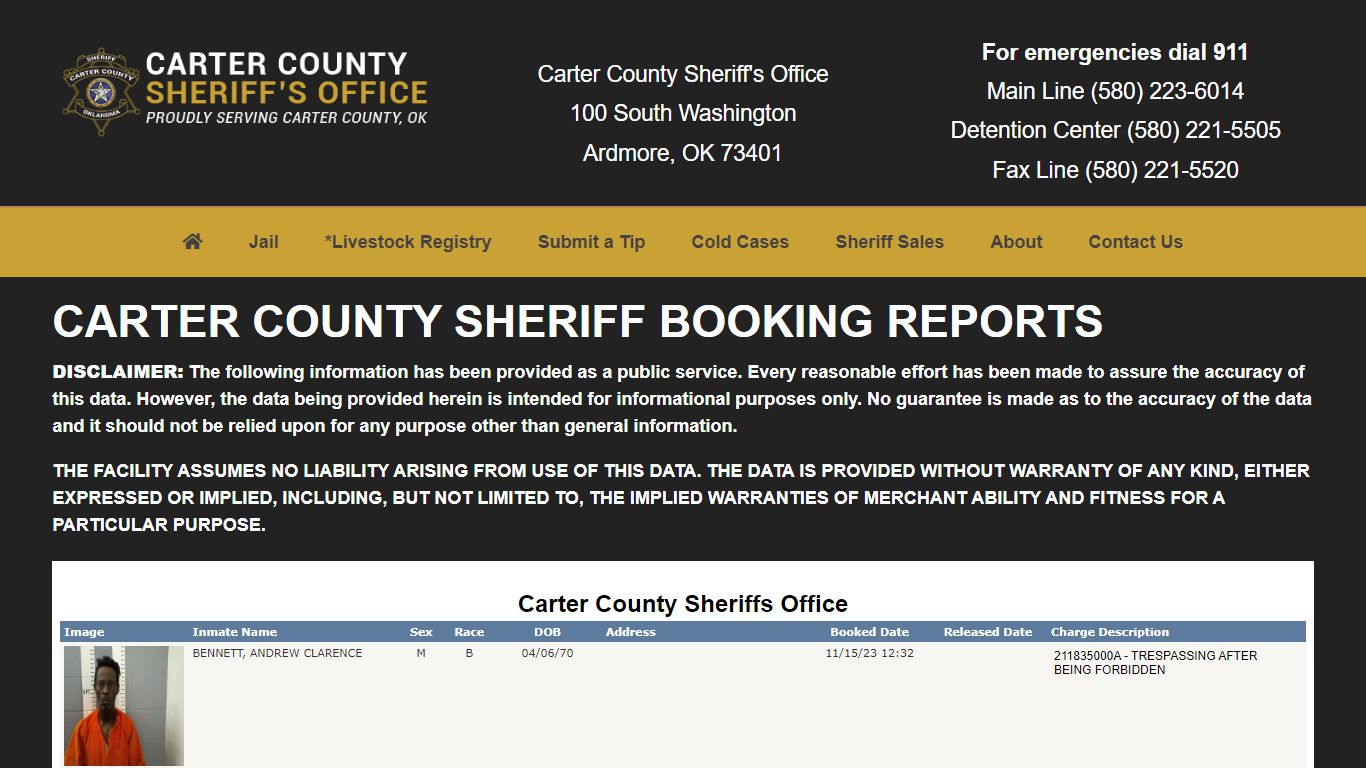 Inmate Search - Carter County Sheriff's Office