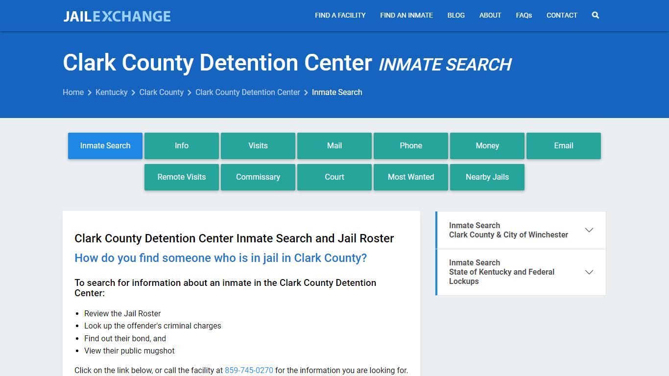 Clark County Detention Center Inmate Search - Jail Exchange