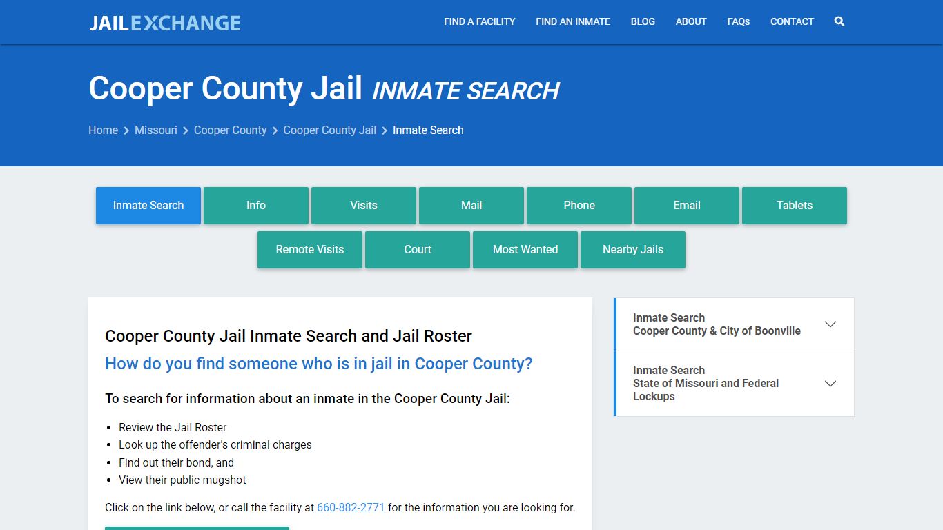 Inmate Search: Roster & Mugshots - Cooper County Jail, MO