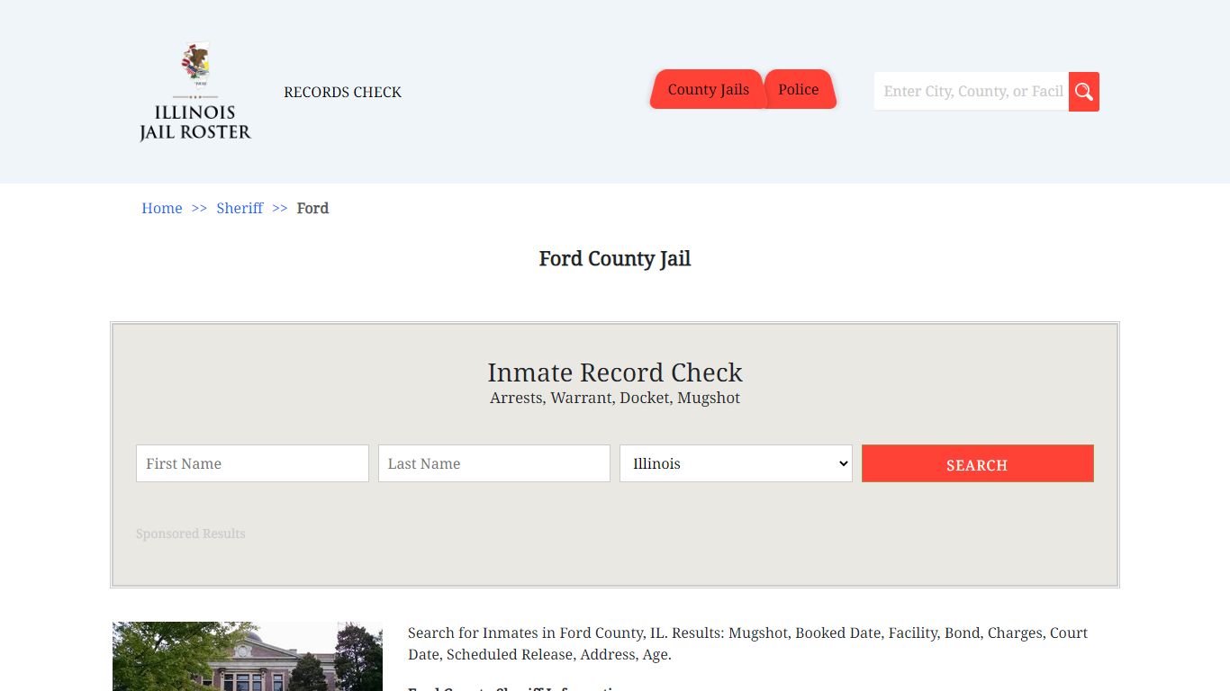 Ford County Jail | Jail Roster Search