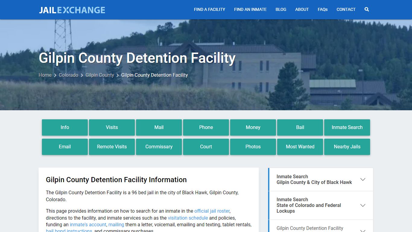 Gilpin County Detention Facility, CO Inmate Search, Information