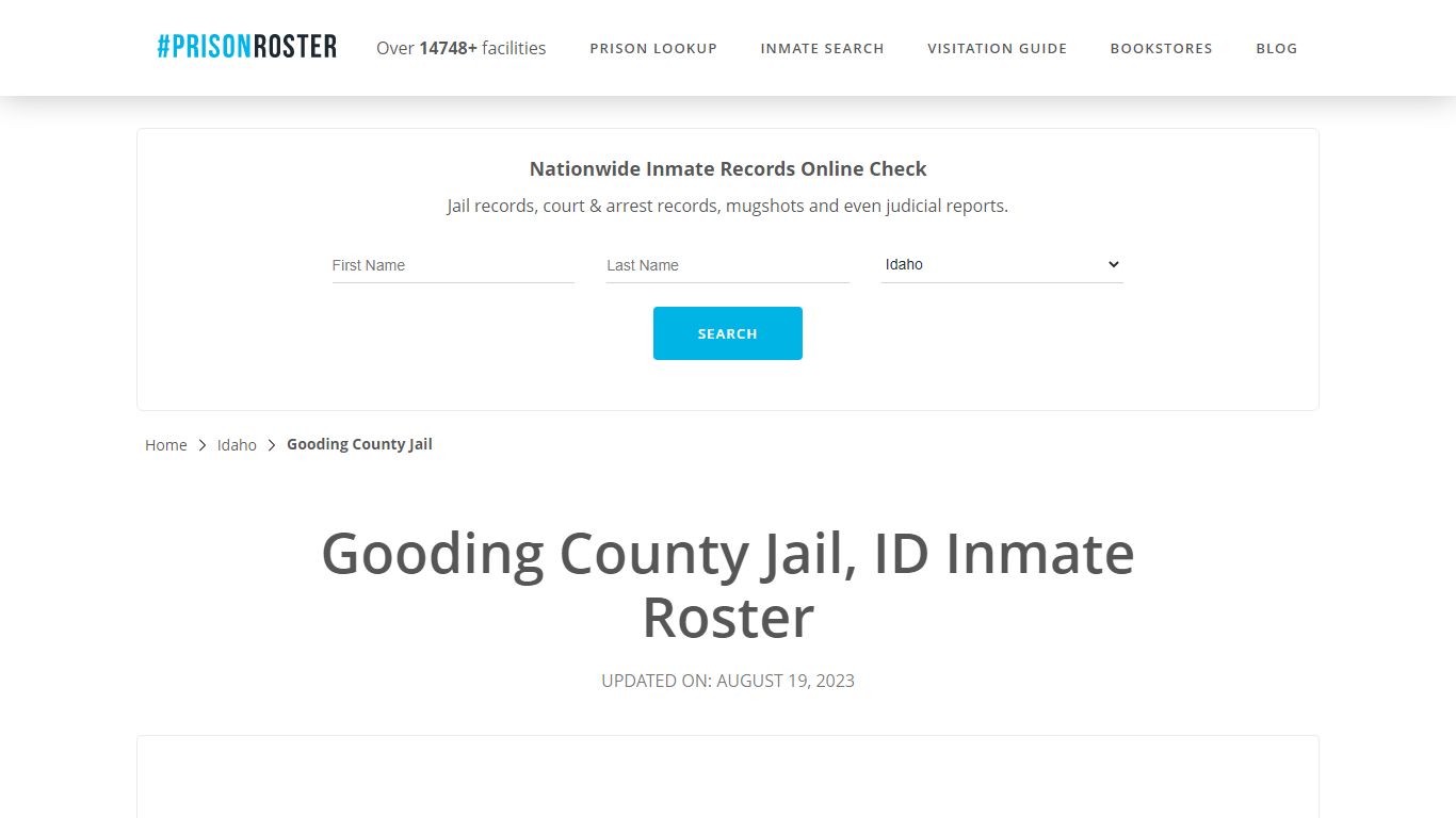 Gooding County Jail, ID Inmate Roster - Prisonroster