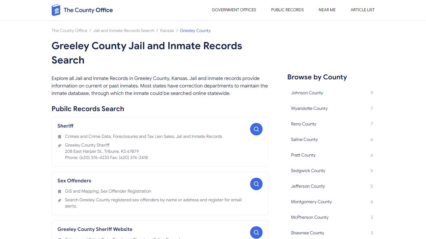Greeley County Jail and Inmate Records Search