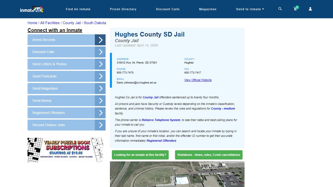 Hughes County SD Jail - Inmate Locator - Pierre, SD