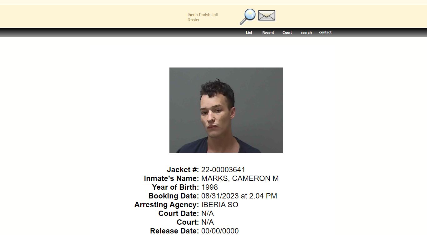 Active Inmate Search - Iberia Parish