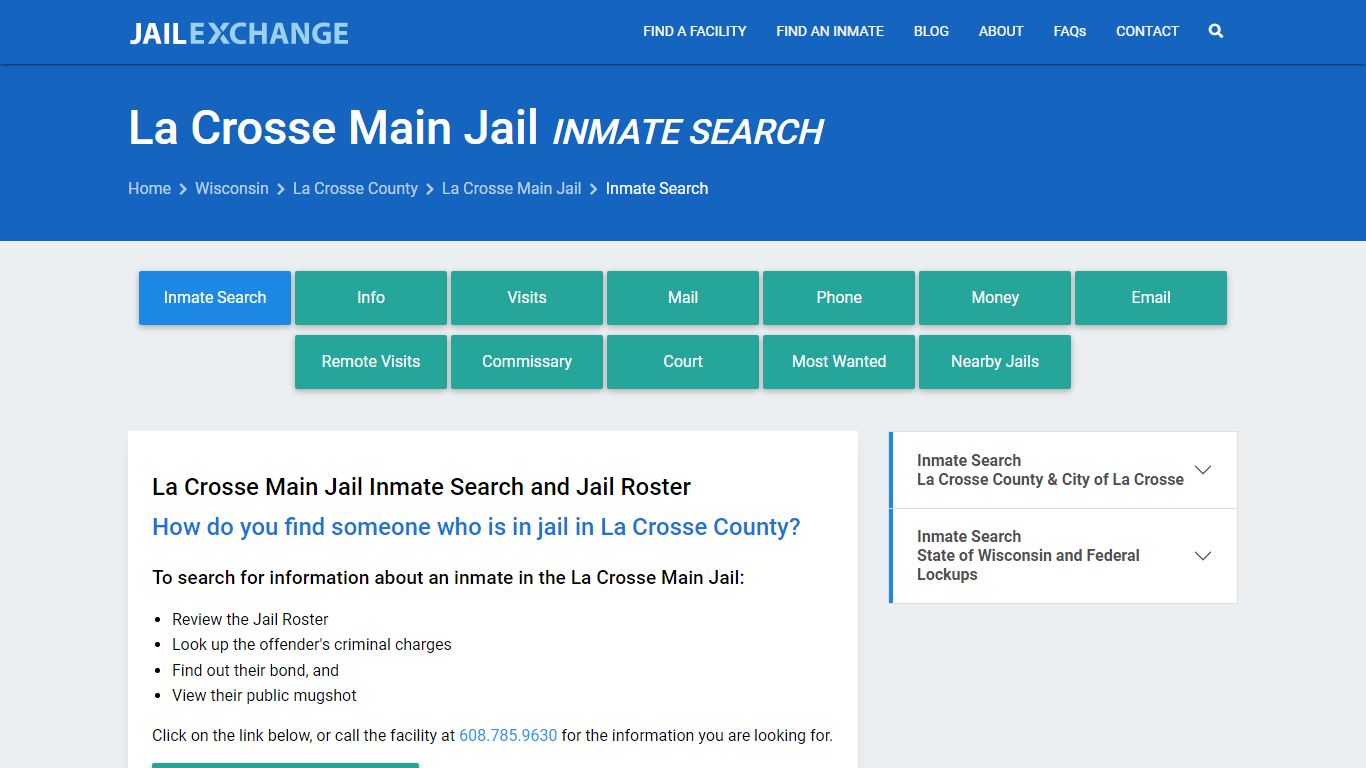 Inmate Search: Roster & Mugshots - La Crosse Main Jail, WI