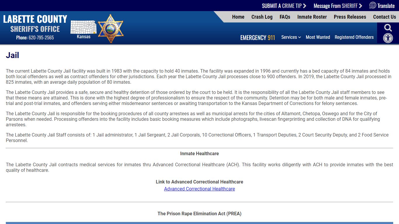 Jail - Labette County Sheriff KS