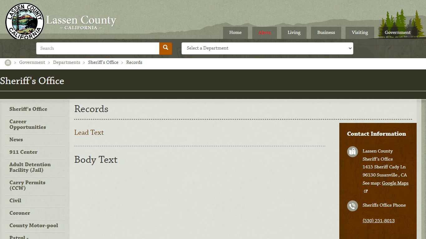 Records | Lassen County