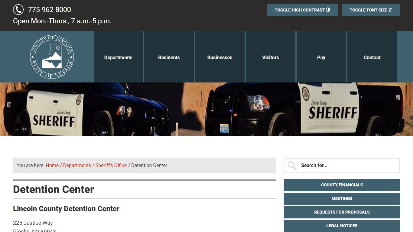 Detention Center - Lincoln County, Nevada