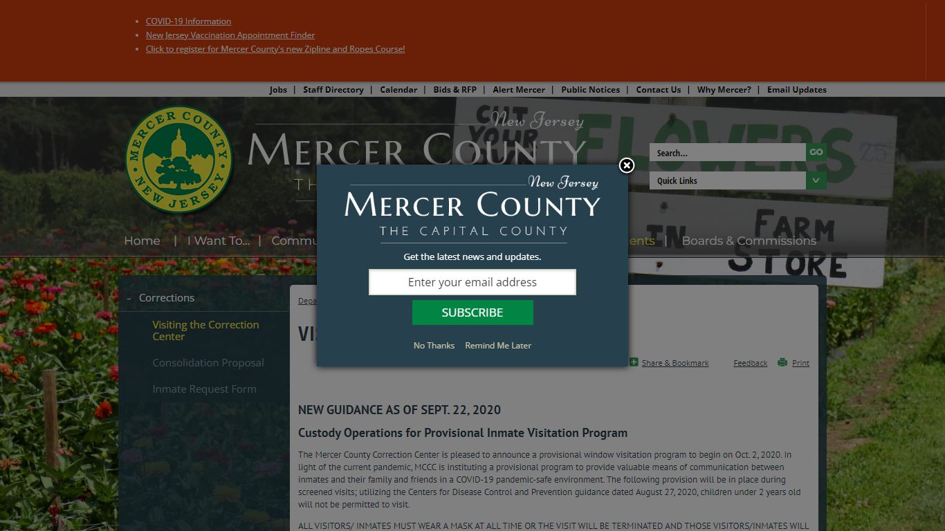 Visiting the Correction Center | Mercer County, NJ