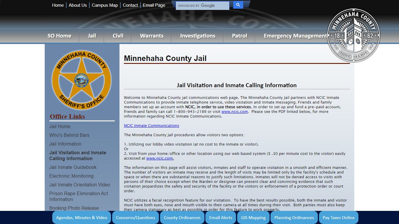 Minnehaha County, South Dakota Official Website - Jail