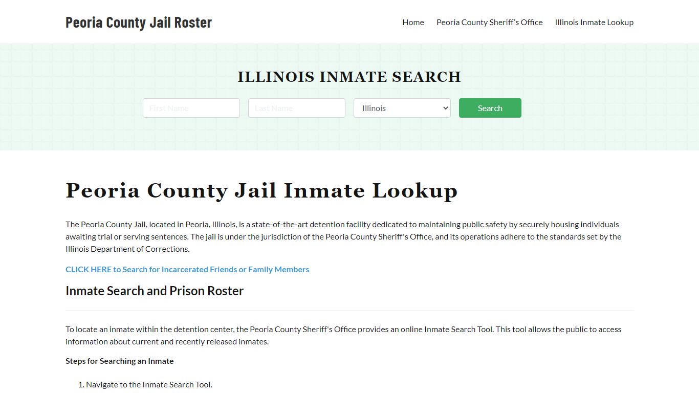Peoria County Jail Roster Lookup, IL, Inmate Search