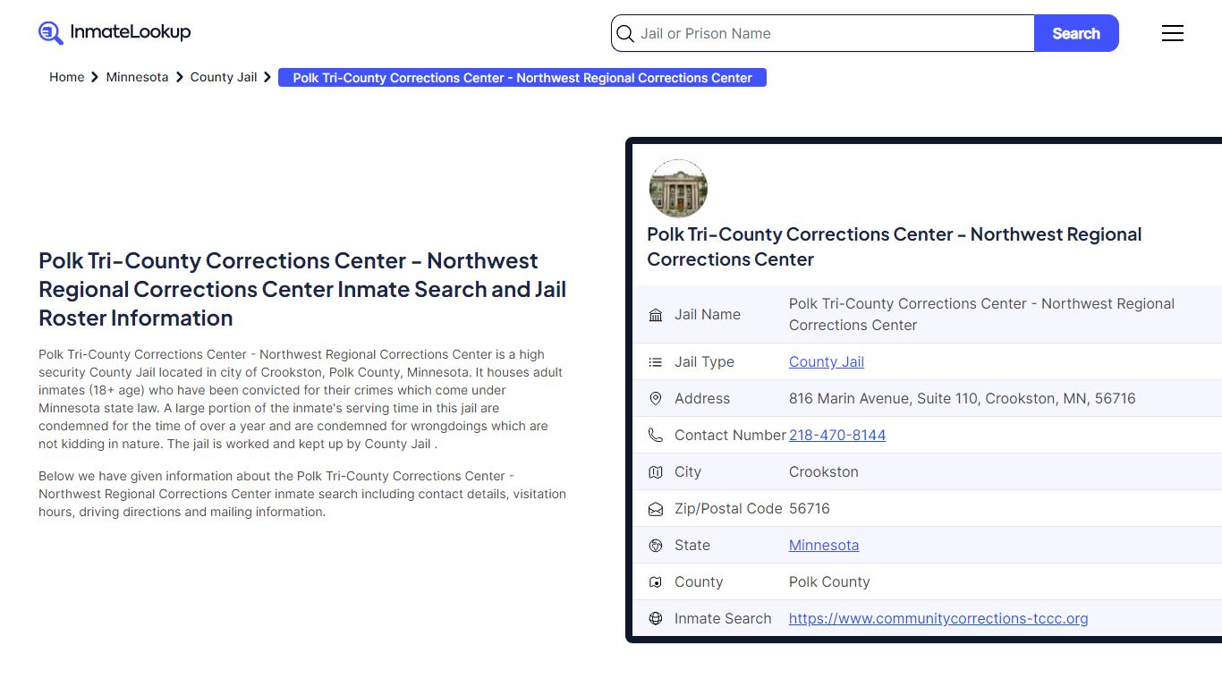 Polk Tri-County Corrections Center - Inmate Lookup