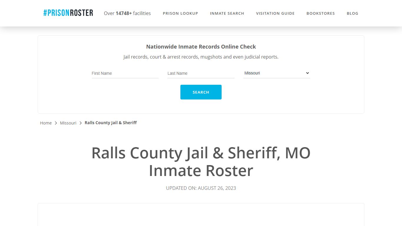 Ralls County Jail & Sheriff, MO Inmate Roster - Prisonroster