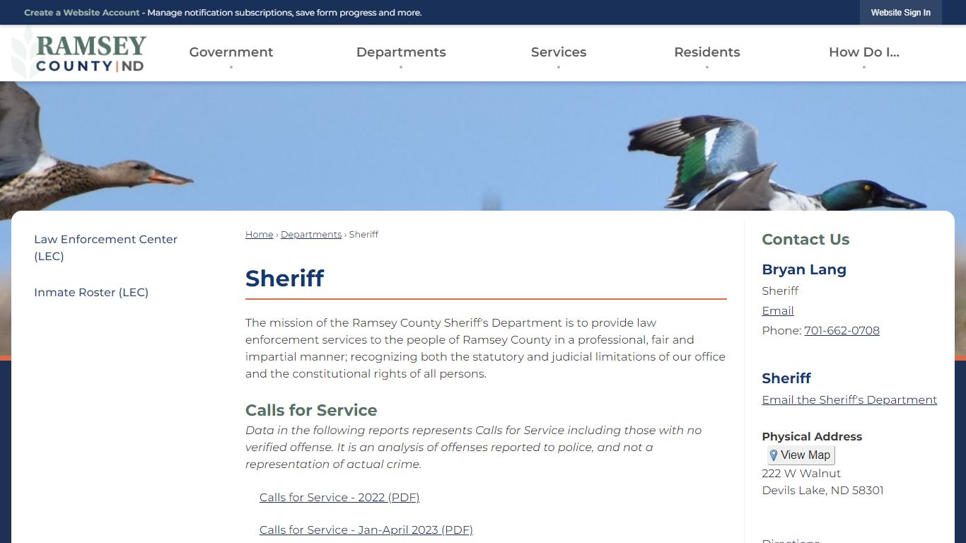 Sheriff | Ramsey County, ND