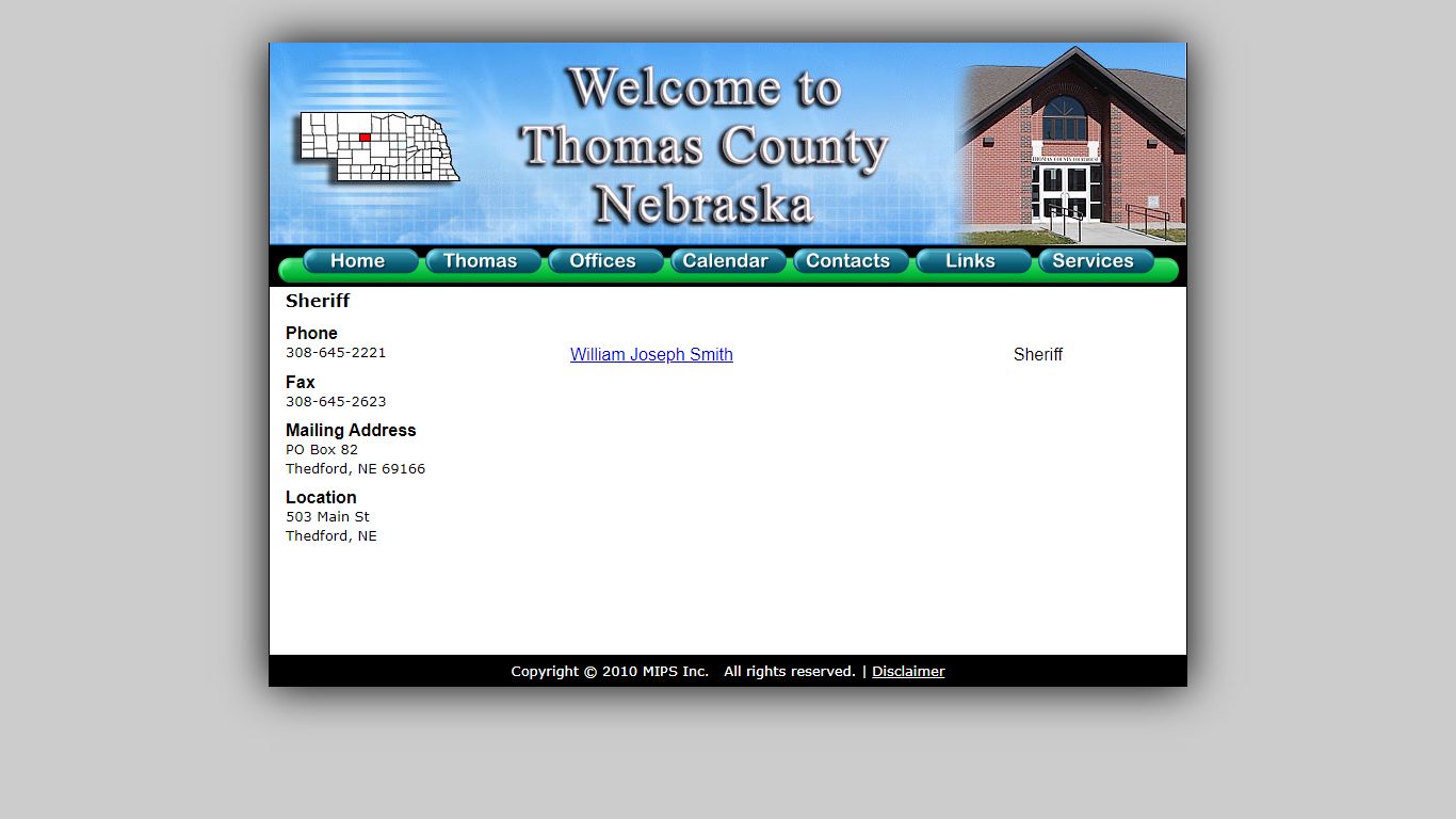 Sheriff - Thomas County Nebraska