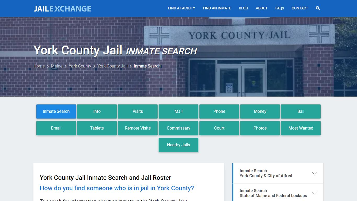 Inmate Search: Roster & Mugshots - York County Jail, ME